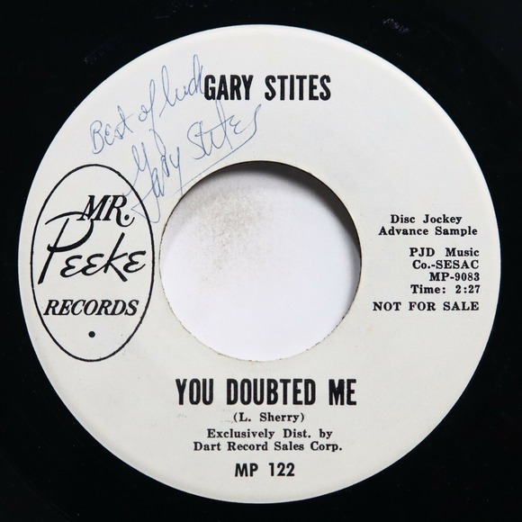 GARY STITES - YOU DOUBTED ME / ONLY A FOOL WOULD SAY - ROCK 45 *PROMO (AUTO)